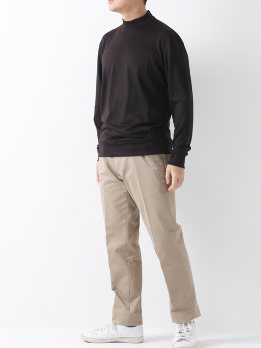 <男女皆宜>美麗諾羊毛小高領長袖T恤