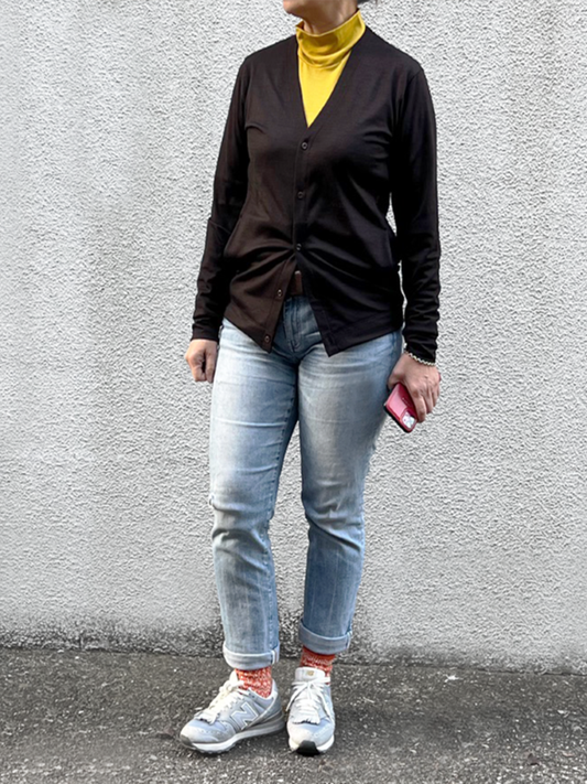 <男女皆宜>C BASIC 美麗諾羊毛修身開襟衫