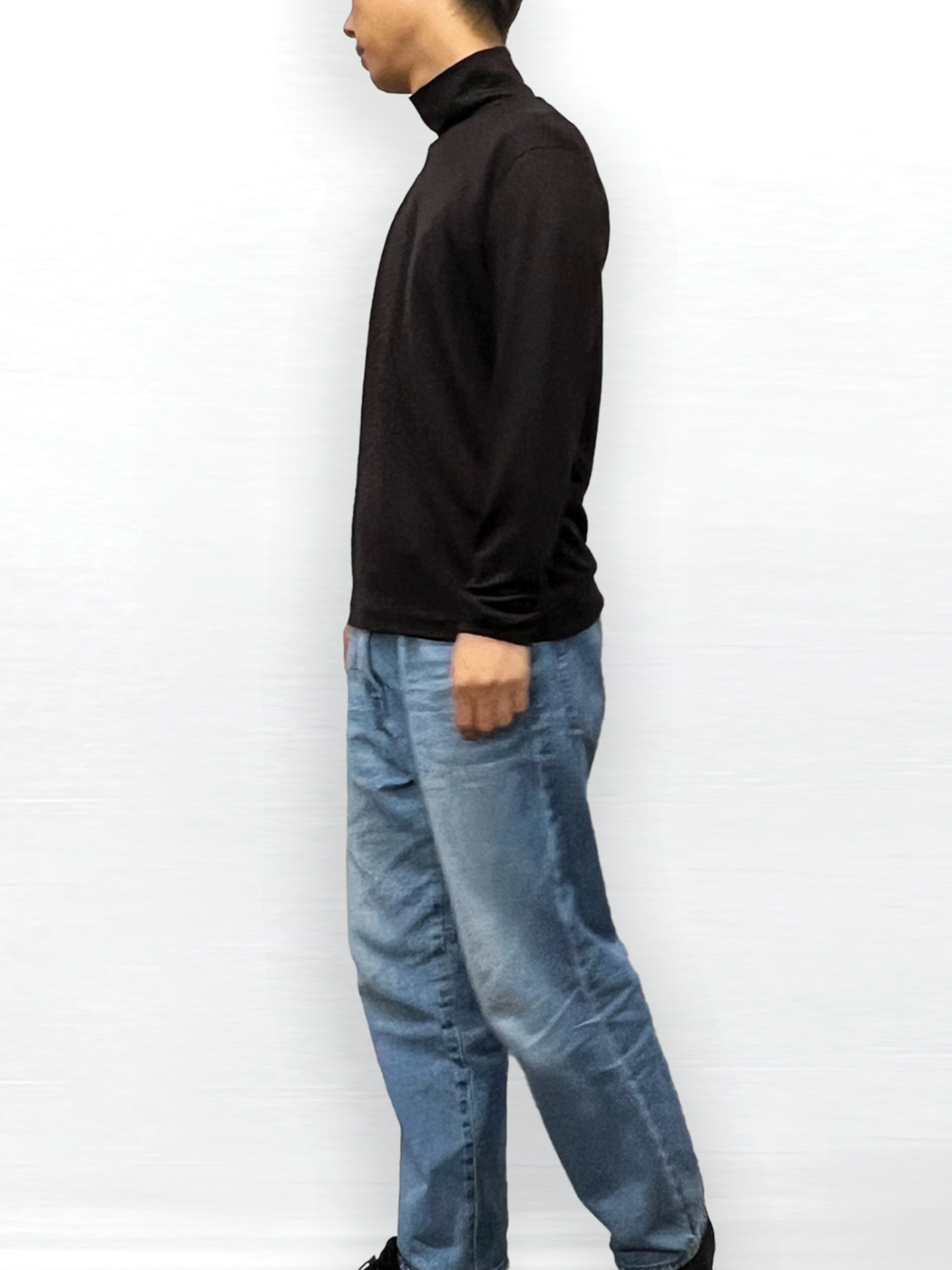 <男女兼用>メリノウールハイネック長袖Tシャツ