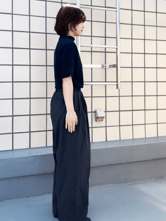 メリノウールボトルネックカットソー | (850ラベンダー) - C - one ONLINE STORE