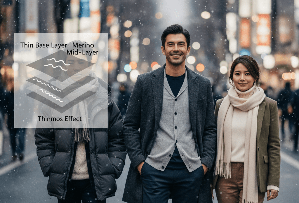 【極寒対策】メリノウールが叶える「着ぶくれしない」最上級の防寒レイヤリング術 - C-one ONLINE STORE