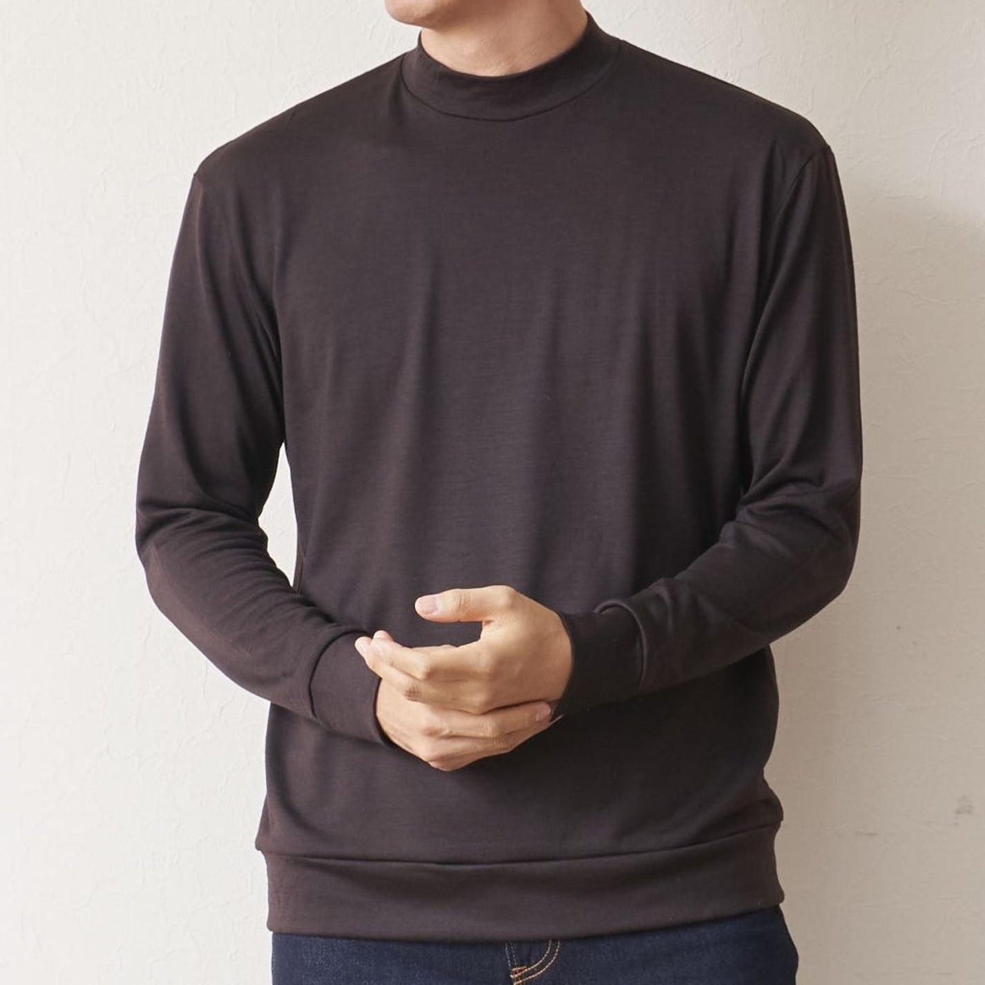 C MOCK NECK ウールTシャツ