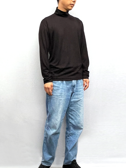 <男女兼用>メリノウールハイネック長袖Tシャツ