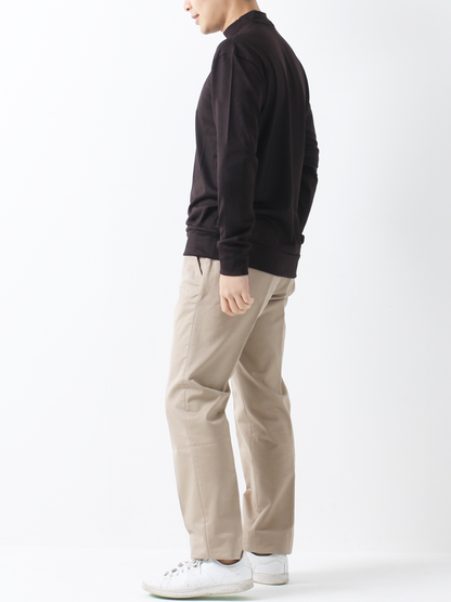 <男女兼用>メリノウールモックネック長袖Tシャツ