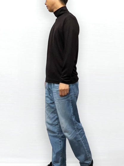 <男女兼用>メリノウールハイネック長袖Tシャツ