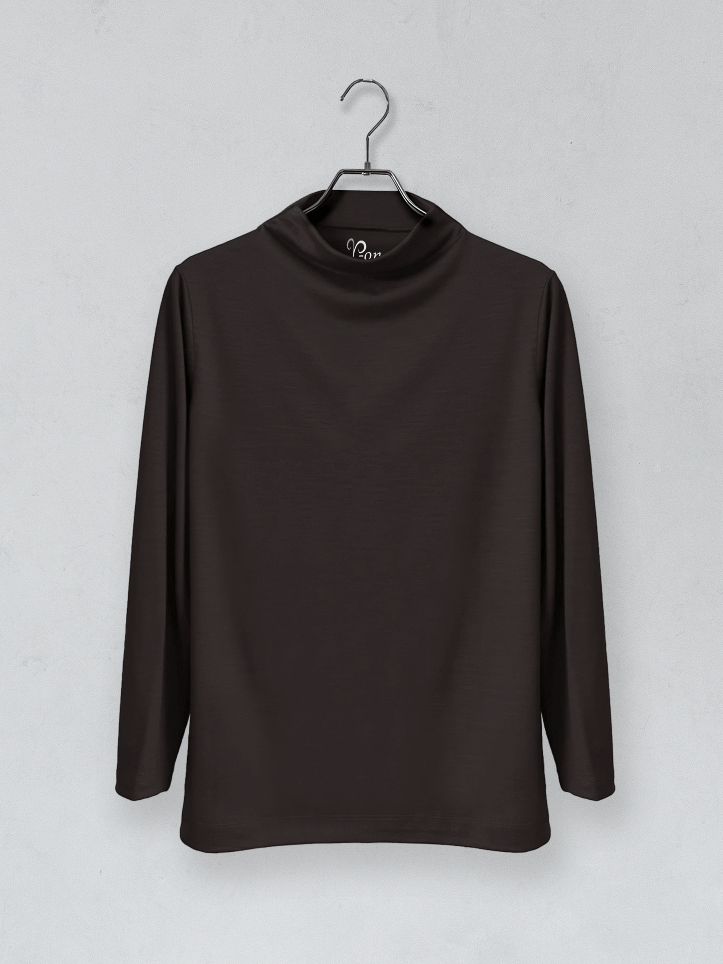 メリノウールボトルネック長袖カットソー | (601ダークブラウン) - C - one ONLINE STORE