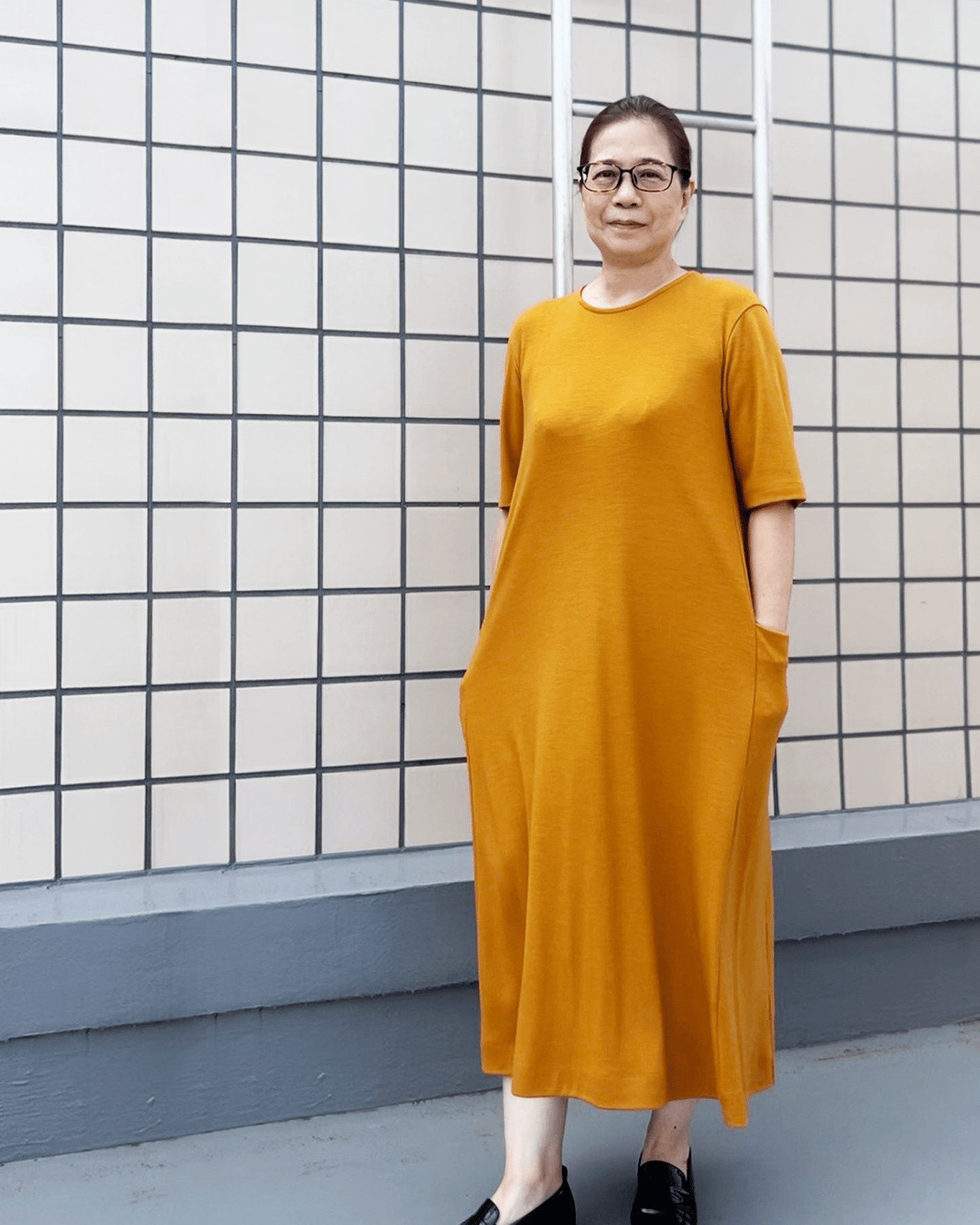 メリノウールスムースワンピース | (7ブライトイエロー) - C - one ONLINE STORE