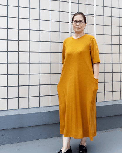 メリノウールスムースワンピース | (7ブライトイエロー) - C - one ONLINE STORE