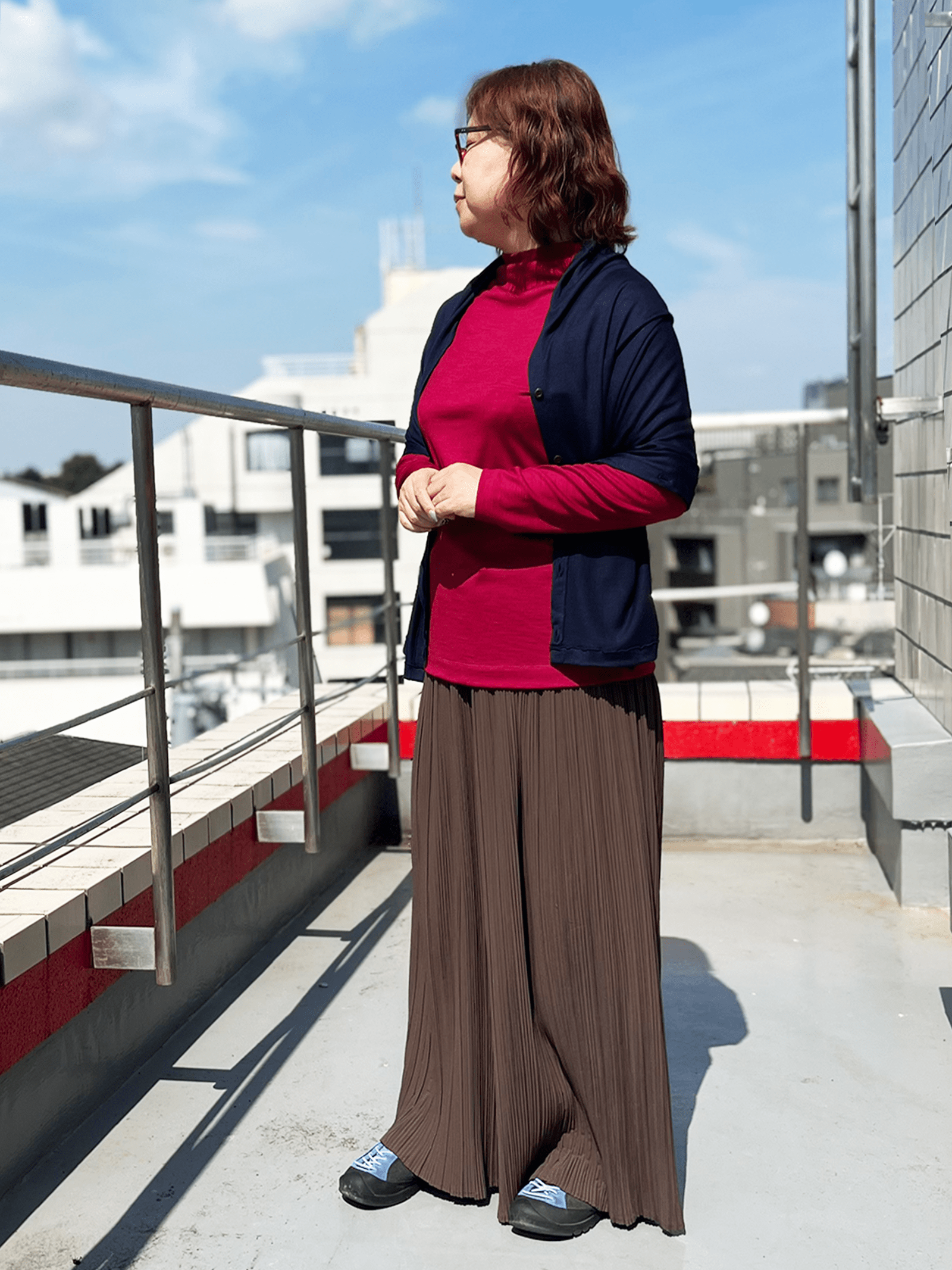 メリノウールボトルネック長袖カットソー | (850ラベンダー) - C - one ONLINE STORE