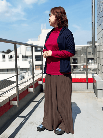 メリノウールボトルネック長袖カットソー | (850ラベンダー) - C - one ONLINE STORE