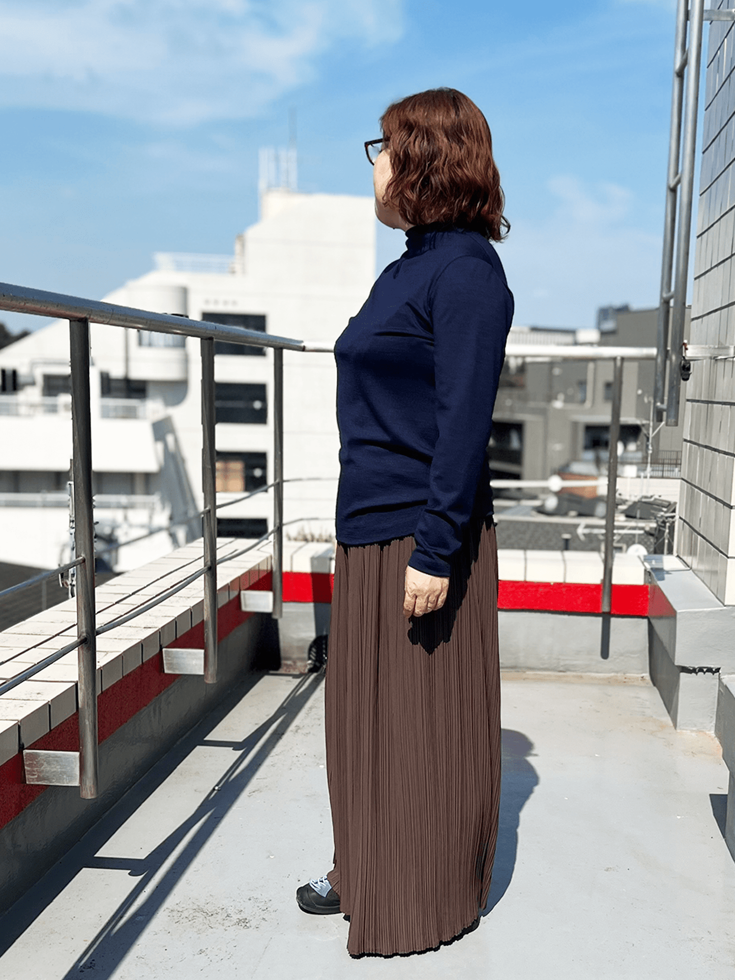 メリノウールボトルネック長袖カットソー | (850ラベンダー) - C - one ONLINE STORE