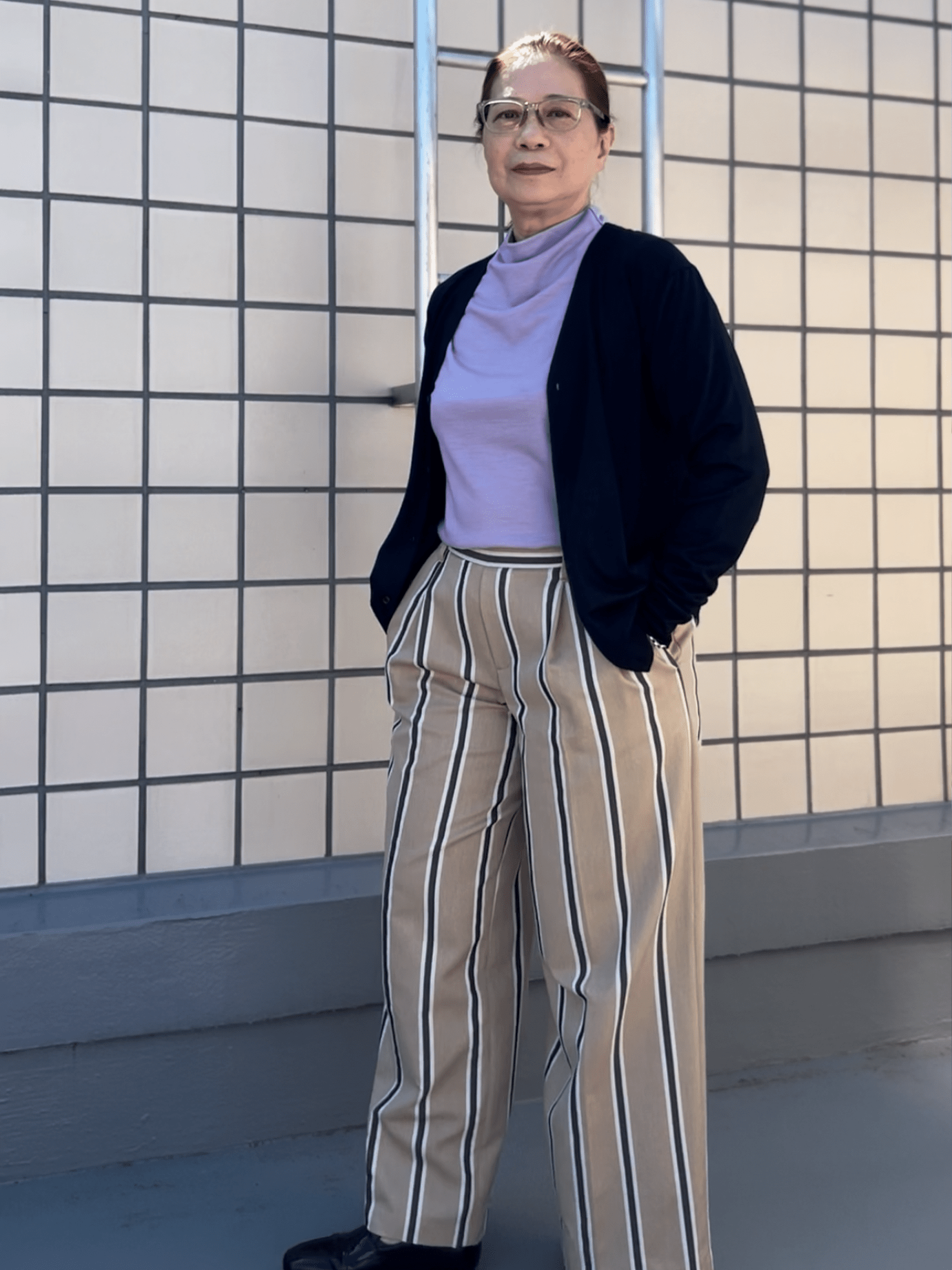 メリノウールボトルネックカットソー | (850ラベンダー) - C - one ONLINE STORE