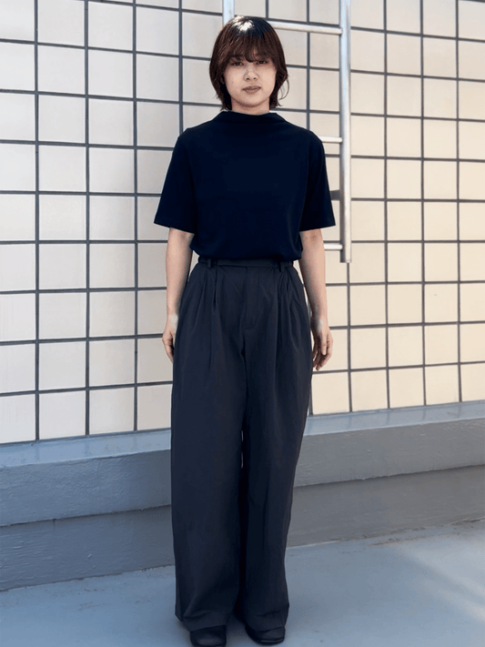 メリノウールボトルネックカットソー | (850ラベンダー) - C - one ONLINE STORE