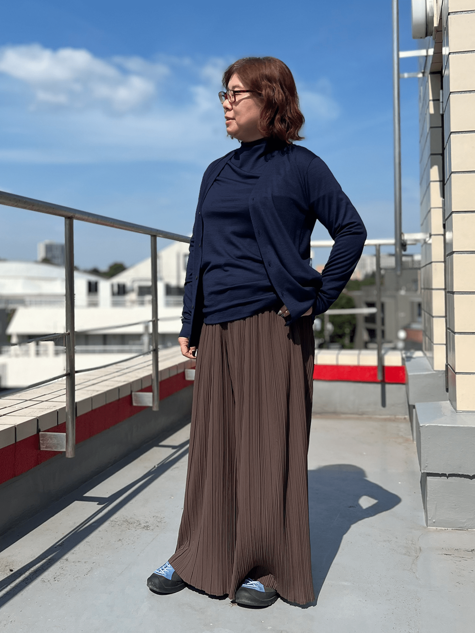 メリノウールボトルネック長袖カットソー | (850ラベンダー) - C - one ONLINE STORE