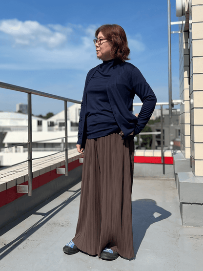 メリノウールボトルネック長袖カットソー | (850ラベンダー) - C - one ONLINE STORE