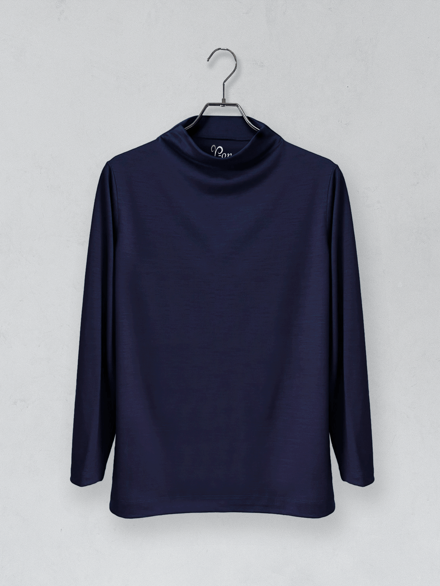 メリノウールボトルネック長袖カットソー | (901ダークネイビー) - C - one ONLINE STORE