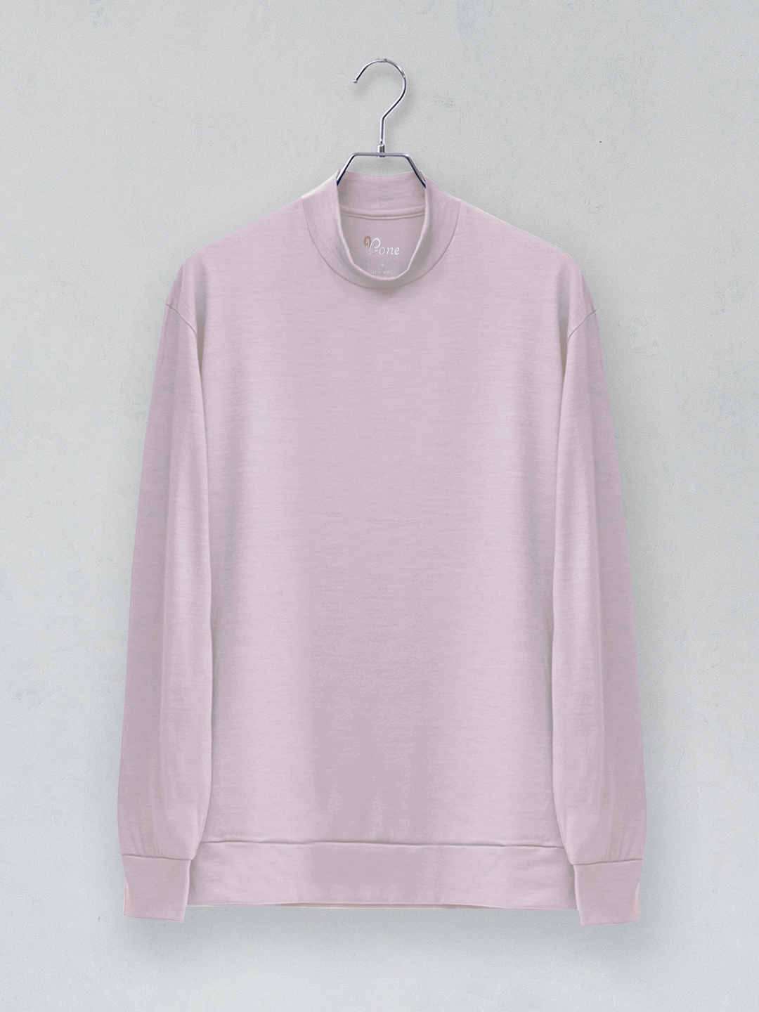 メリノウールモックネック長袖Tシャツ