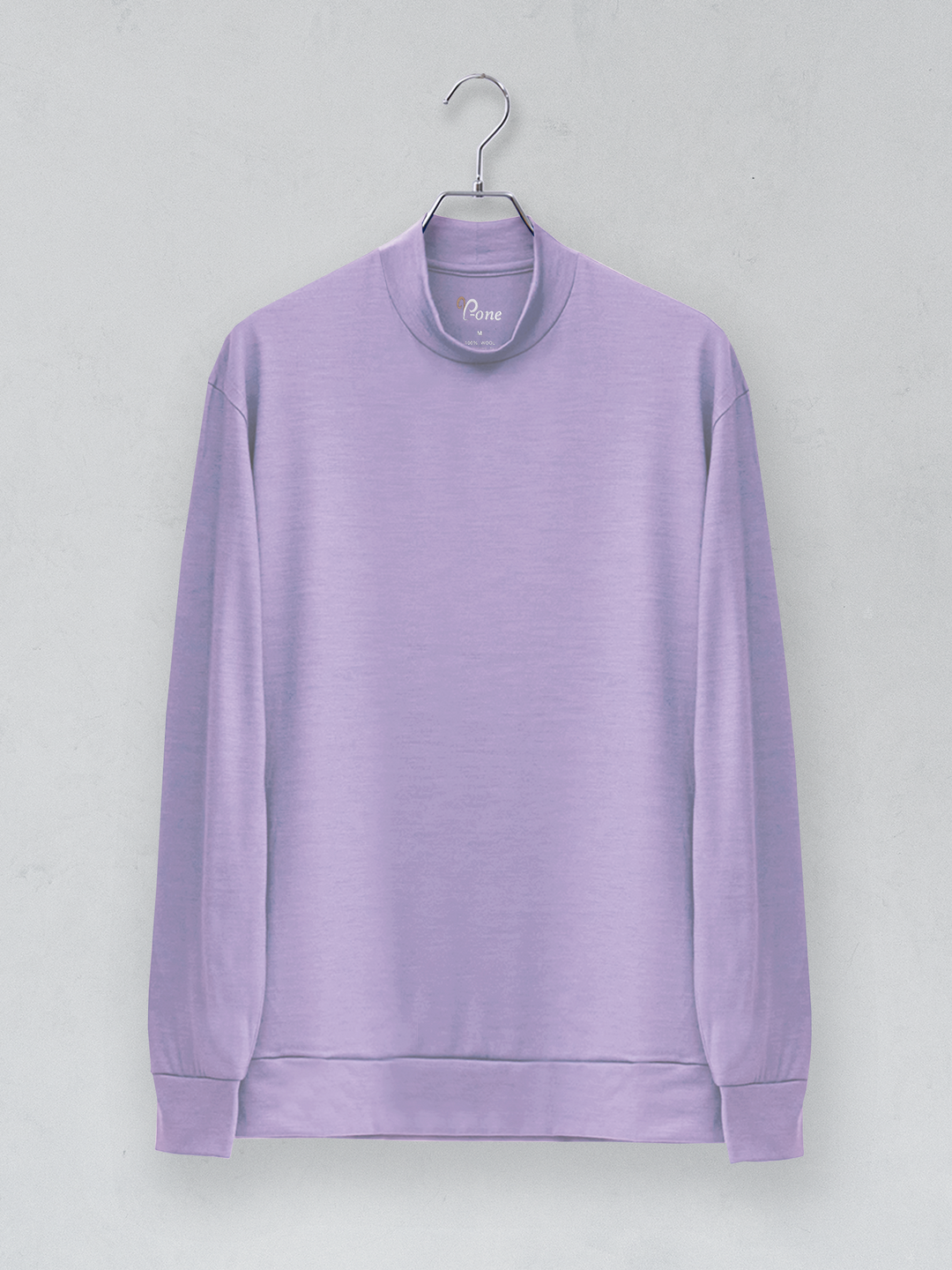 メリノウールモックネック長袖Tシャツ