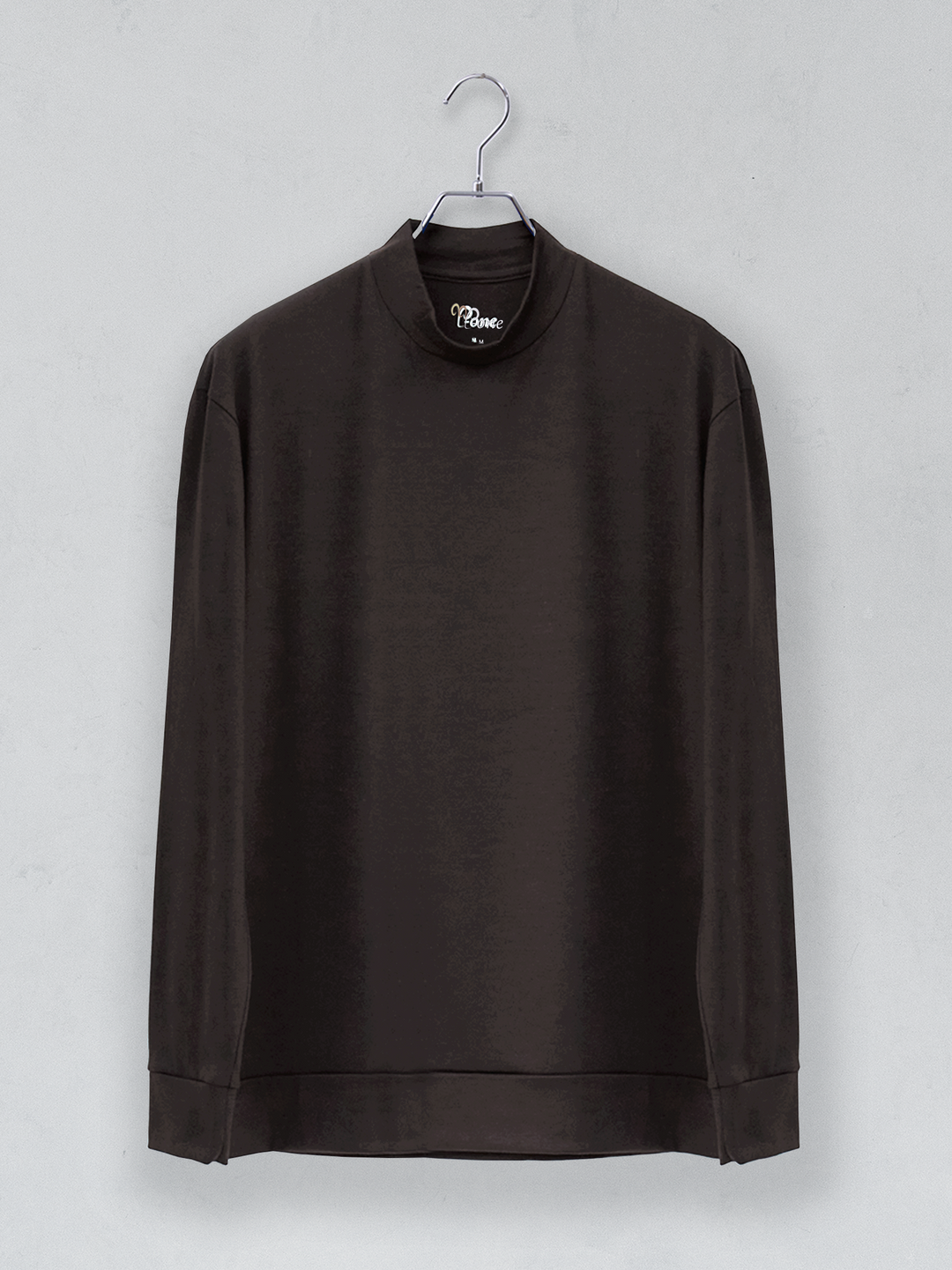 メリノウールモックネック長袖Tシャツ