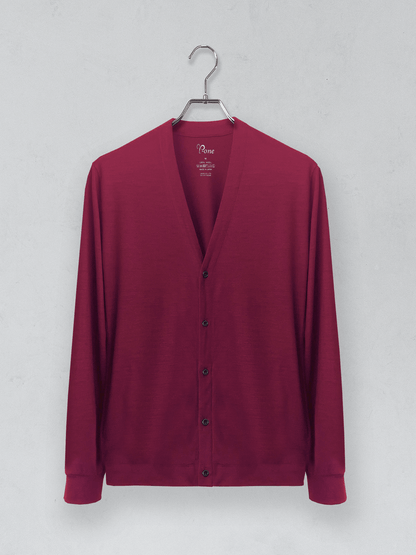<男女兼用>C BASIC メリノウールカーディガン | (303ワインレッド) - C - one ONLINE STORE
