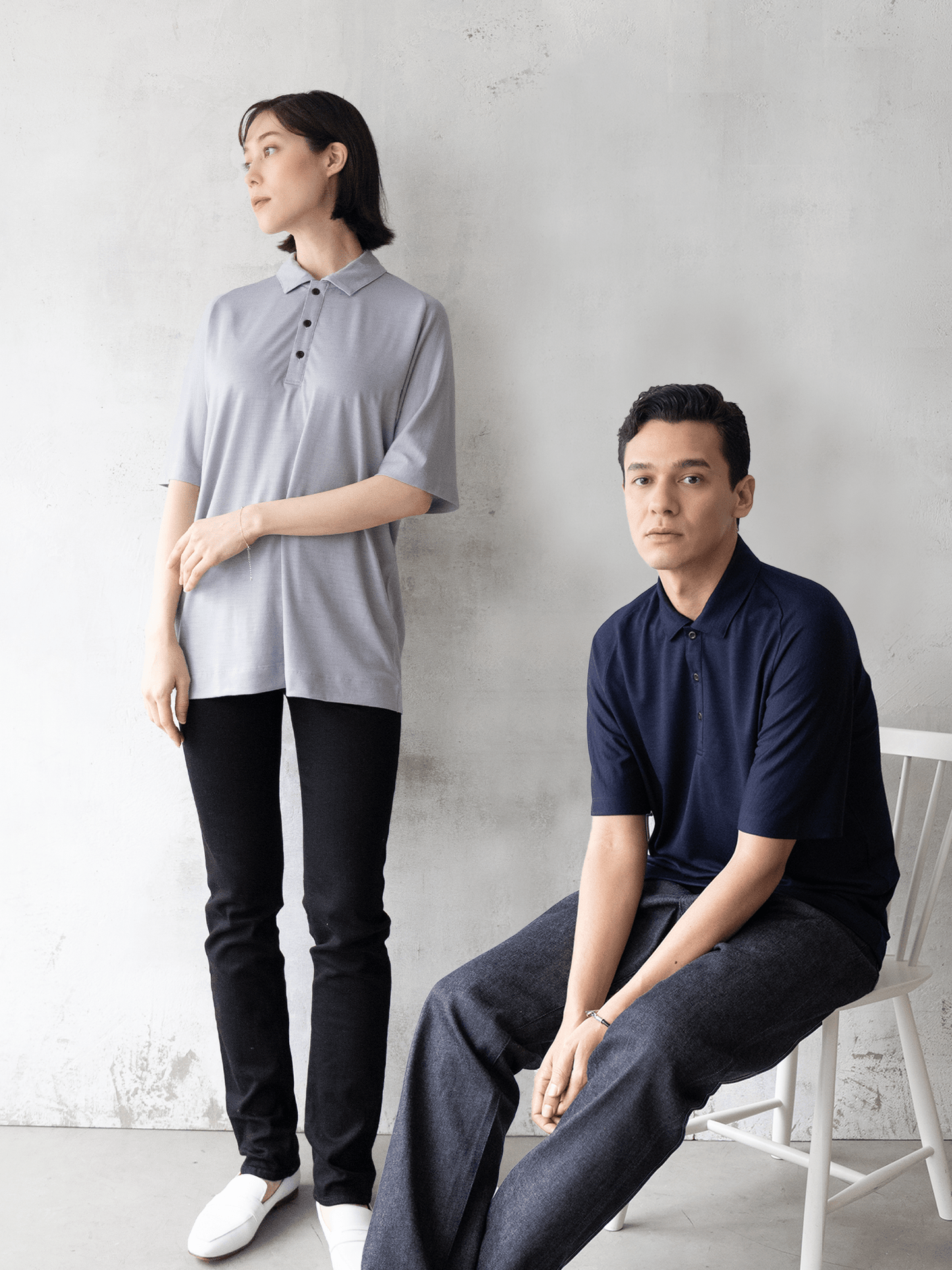 【カラーオーダー】<男女兼用>C FLEX メリノウールポロシャツ | (100 オフホワイト) - C - one ONLINE STORE