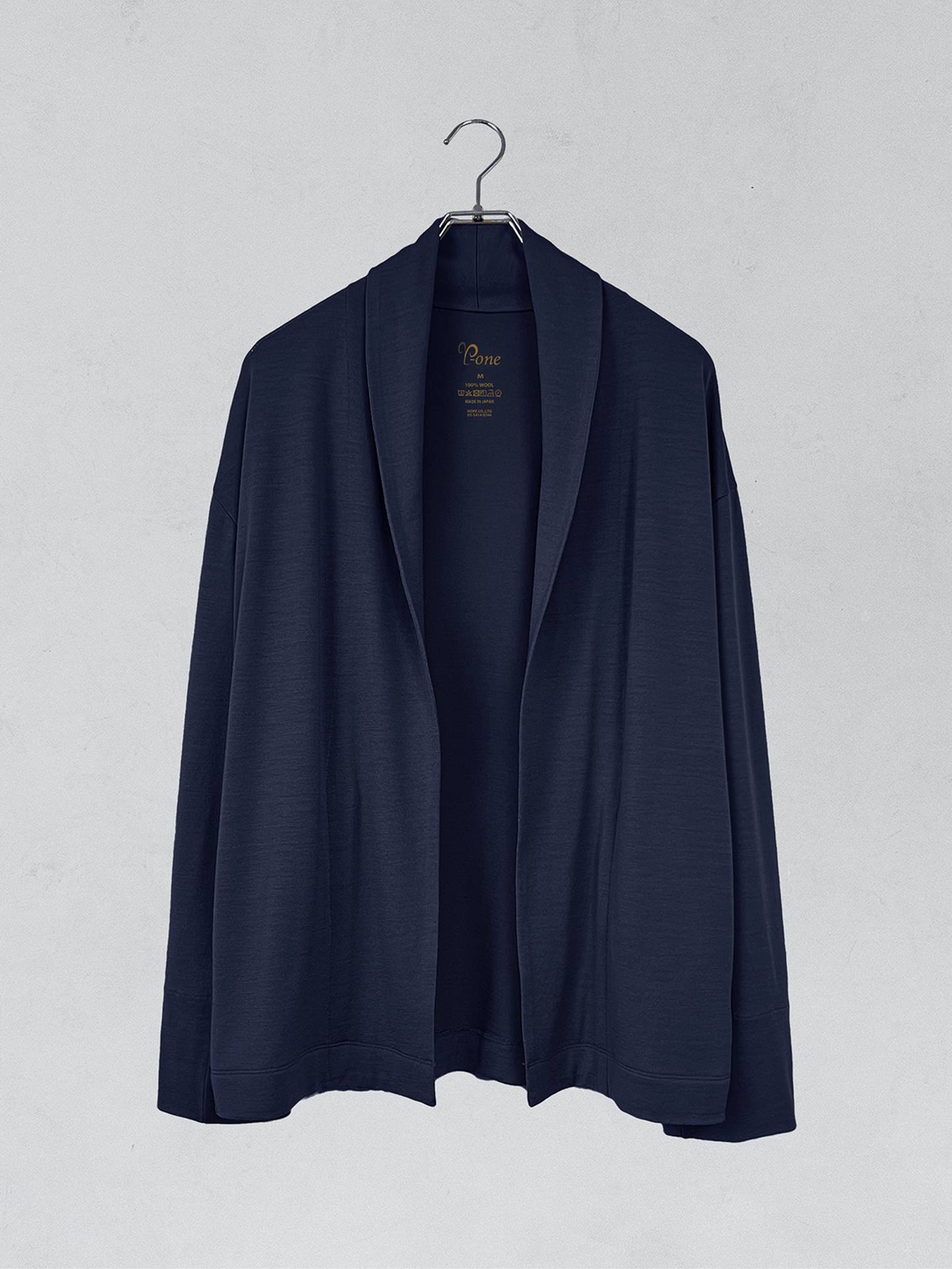＜男女兼用＞メリノウールショールカラーボタンレスカーディガン | (NV - 1ダークネイビー) - C - one ONLINE STORE