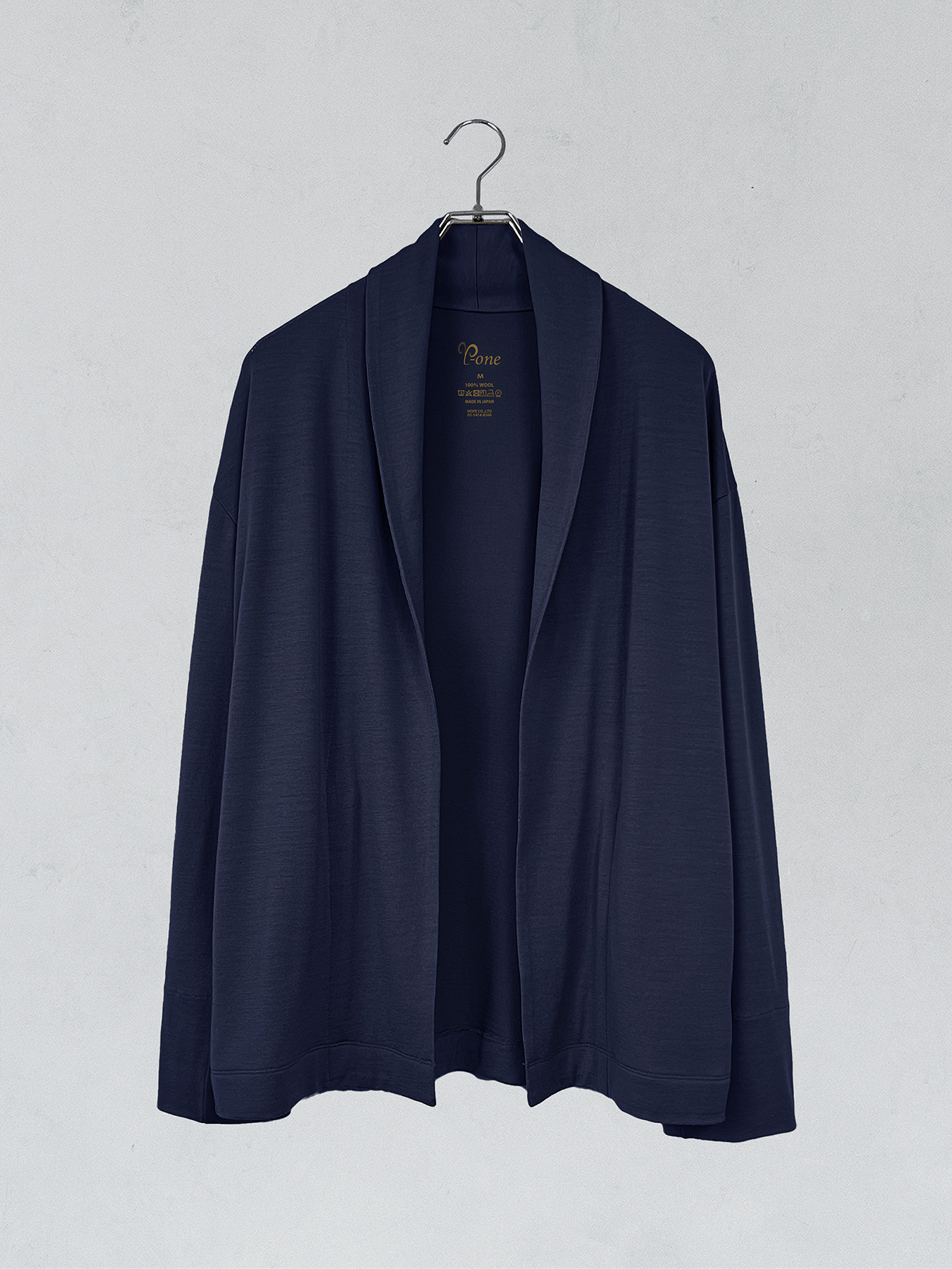 ＜男女兼用＞メリノウールショールカラーボタンレスカーディガン | (NV - 1ダークネイビー) - C - one ONLINE STORE
