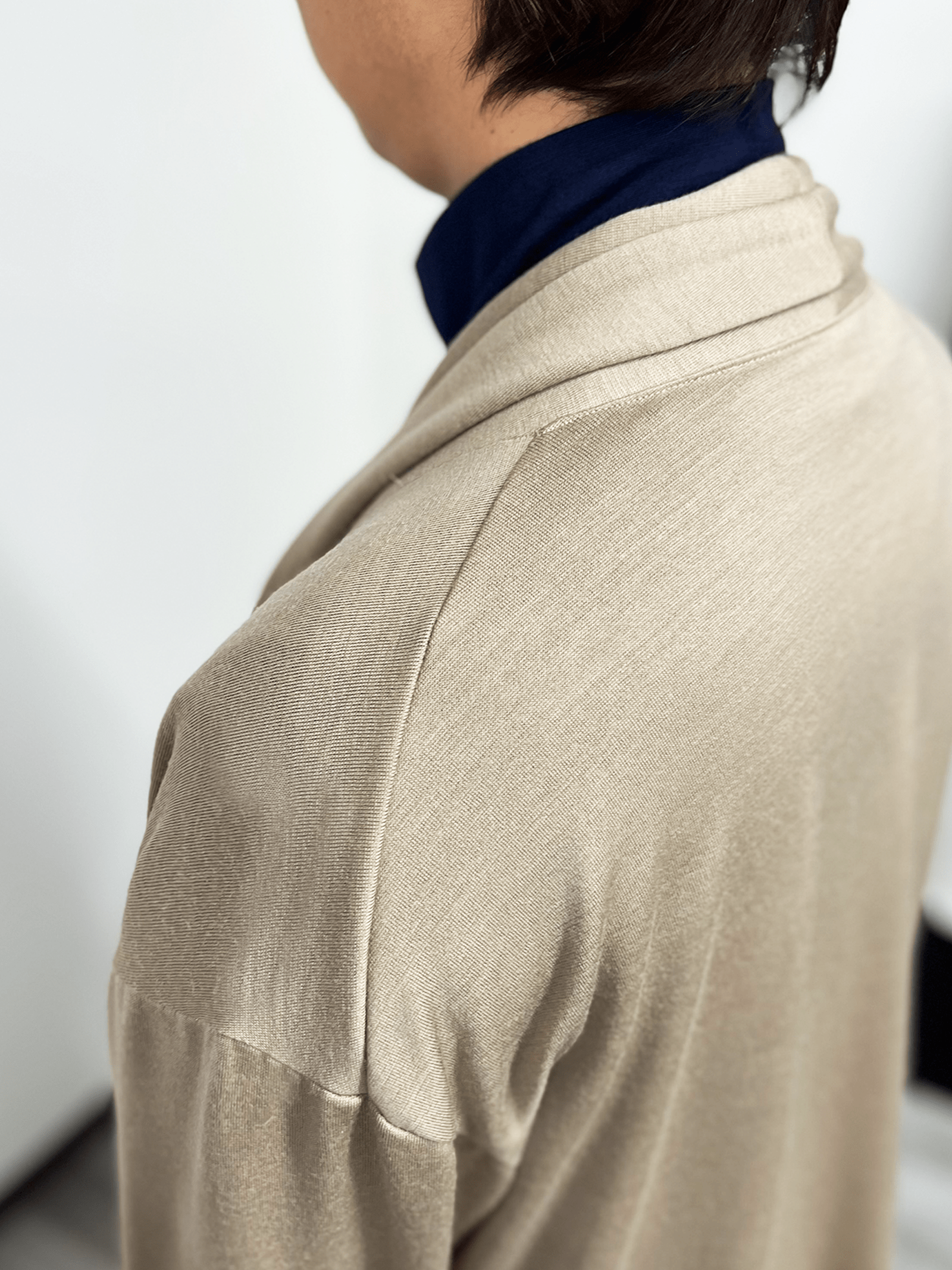 ＜男女兼用＞メリノウールショールカラーボタンレスカーディガン | (NV - 1ダークネイビー) - C - one ONLINE STORE