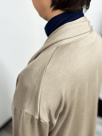 ＜男女兼用＞メリノウールショールカラーボタンレスカーディガン | (NV - 1ダークネイビー) - C - one ONLINE STORE