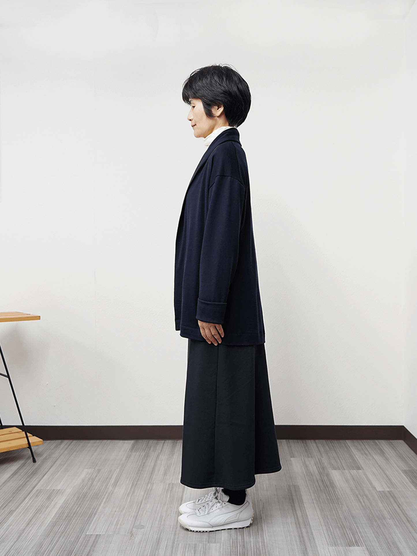 ＜男女兼用＞メリノウールショールカラーボタンレスカーディガン | (NV - 1ダークネイビー) - C - one ONLINE STORE