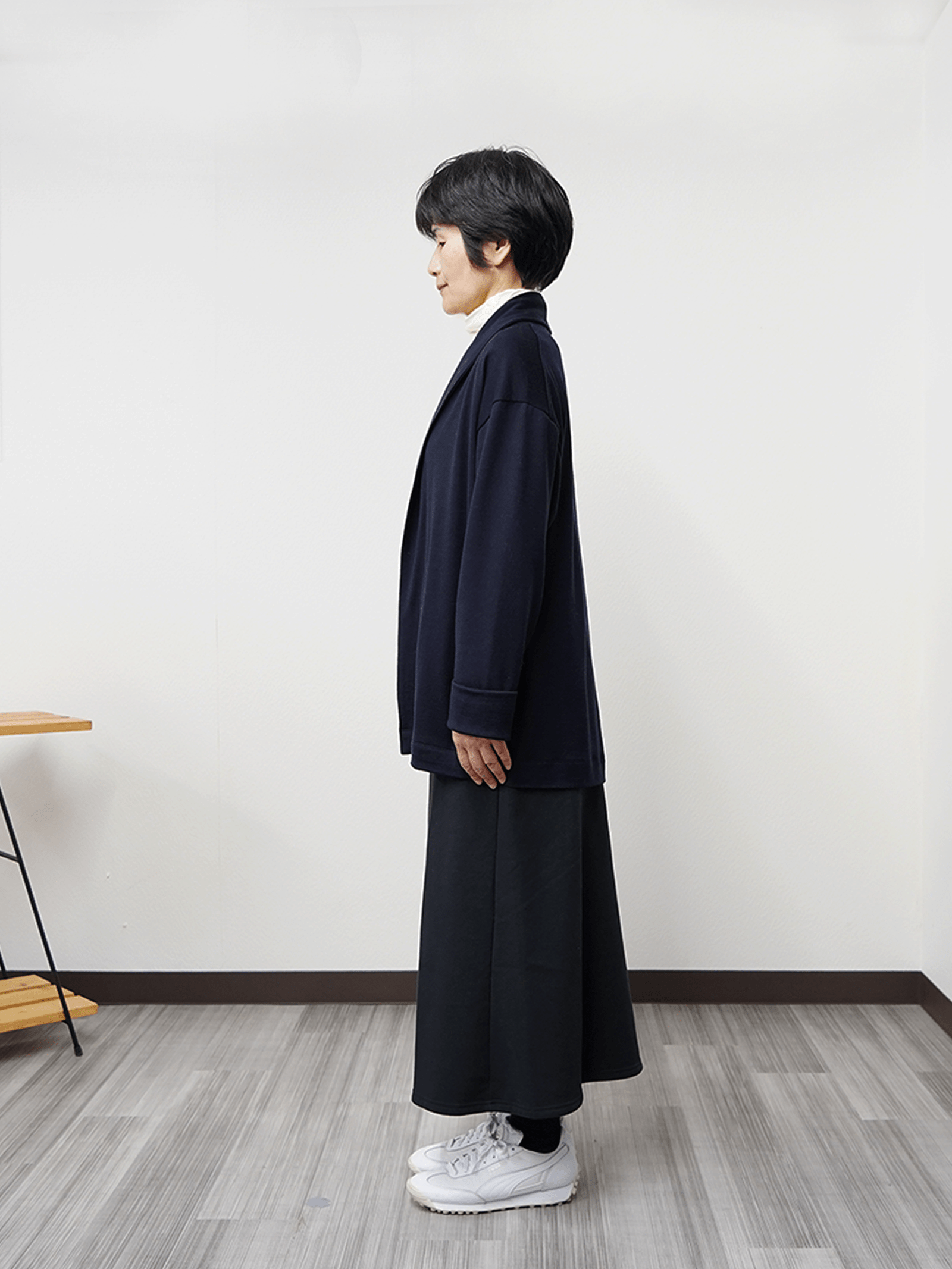 ＜男女兼用＞メリノウールショールカラーボタンレスカーディガン | (NV - 1ダークネイビー) - C - one ONLINE STORE