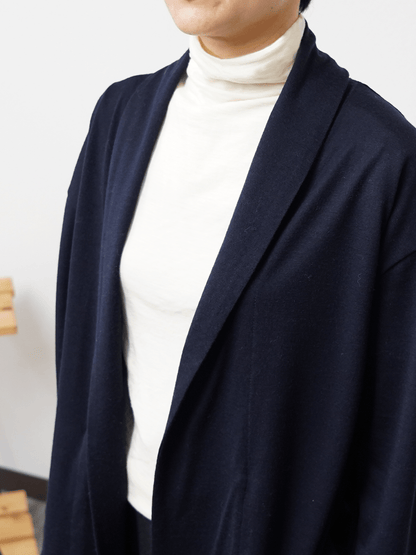 ＜男女兼用＞メリノウールショールカラーボタンレスカーディガン | (NV - 1ダークネイビー) - C - one ONLINE STORE