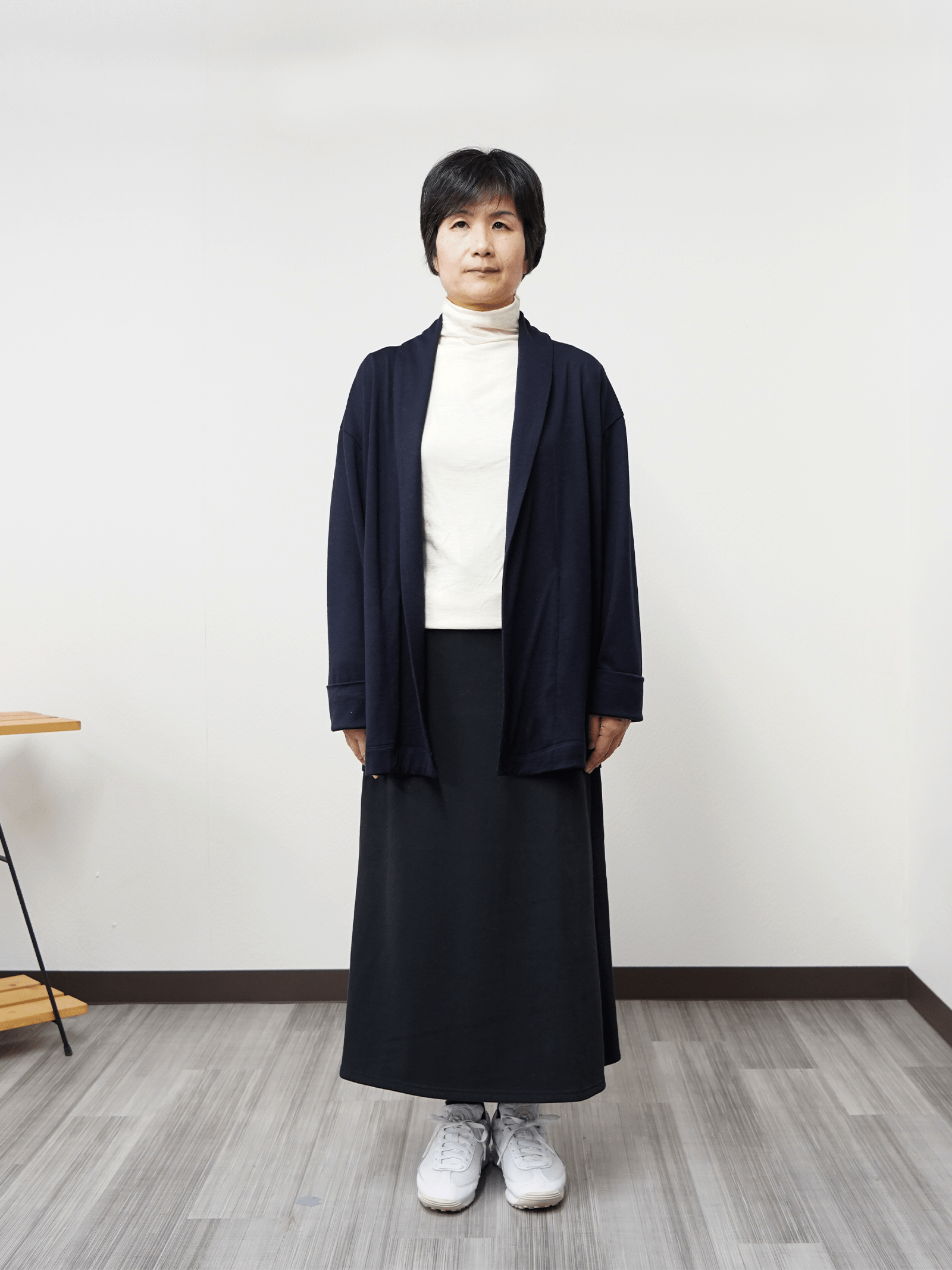 ＜男女兼用＞メリノウールショールカラーボタンレスカーディガン | (NV - 1ダークネイビー) - C - one ONLINE STORE