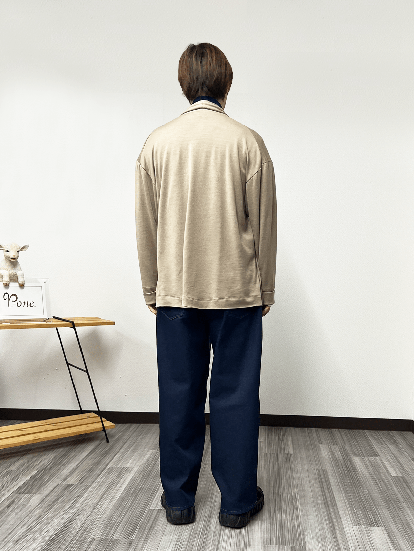 ＜男女兼用＞メリノウールショールカラーボタンレスカーディガン | (NV - 1ダークネイビー) - C - one ONLINE STORE