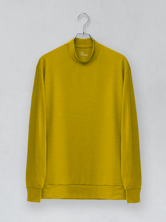 【カラーオーダー】<男女兼用>メリノウールモックネック長袖Tシャツ | (100 オフホワイト) - C - one ONLINE STORE