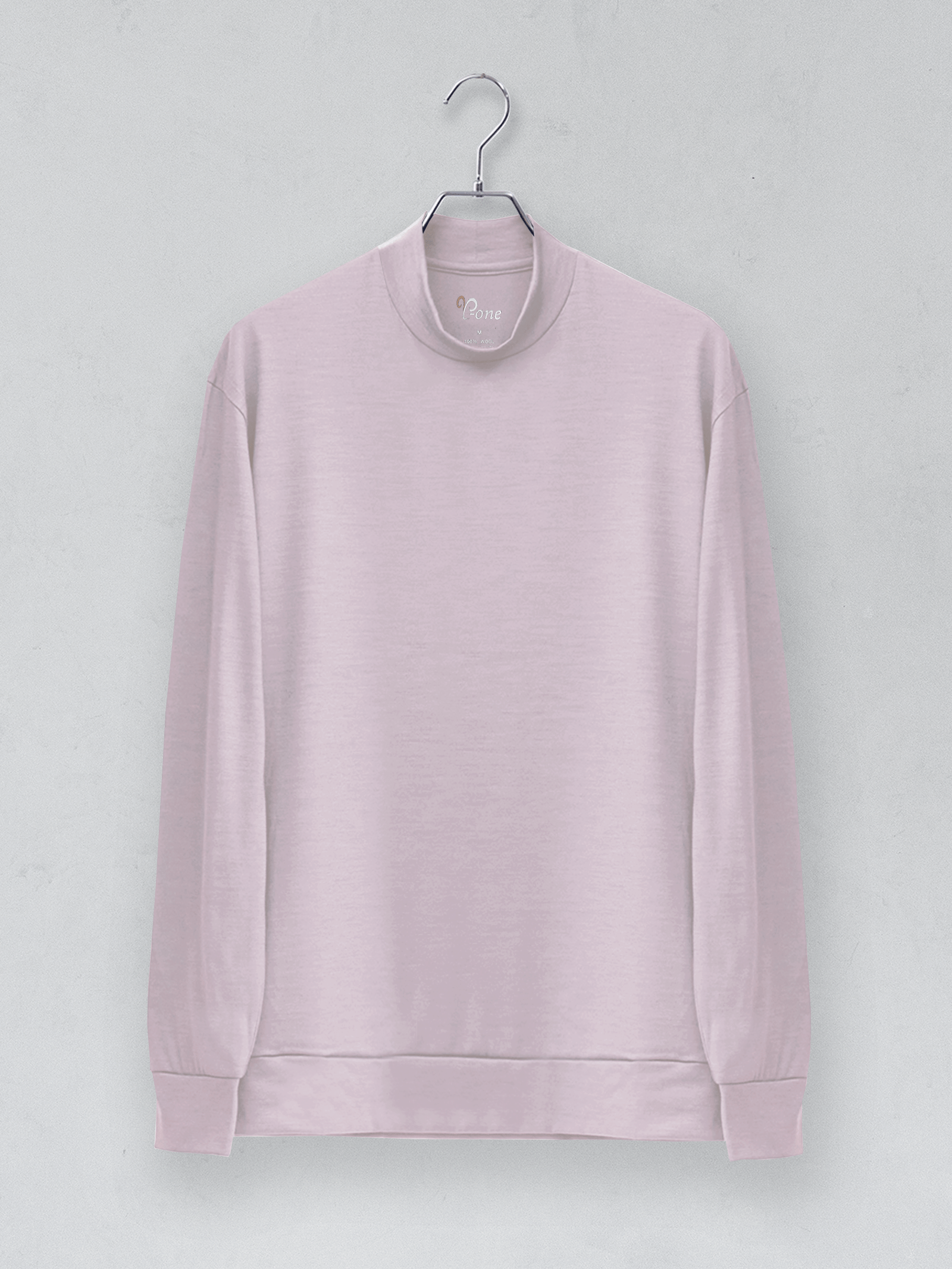 <男女兼用>メリノウールモックネック長袖Tシャツ | (300ライトピンク) - C - one ONLINE STORE
