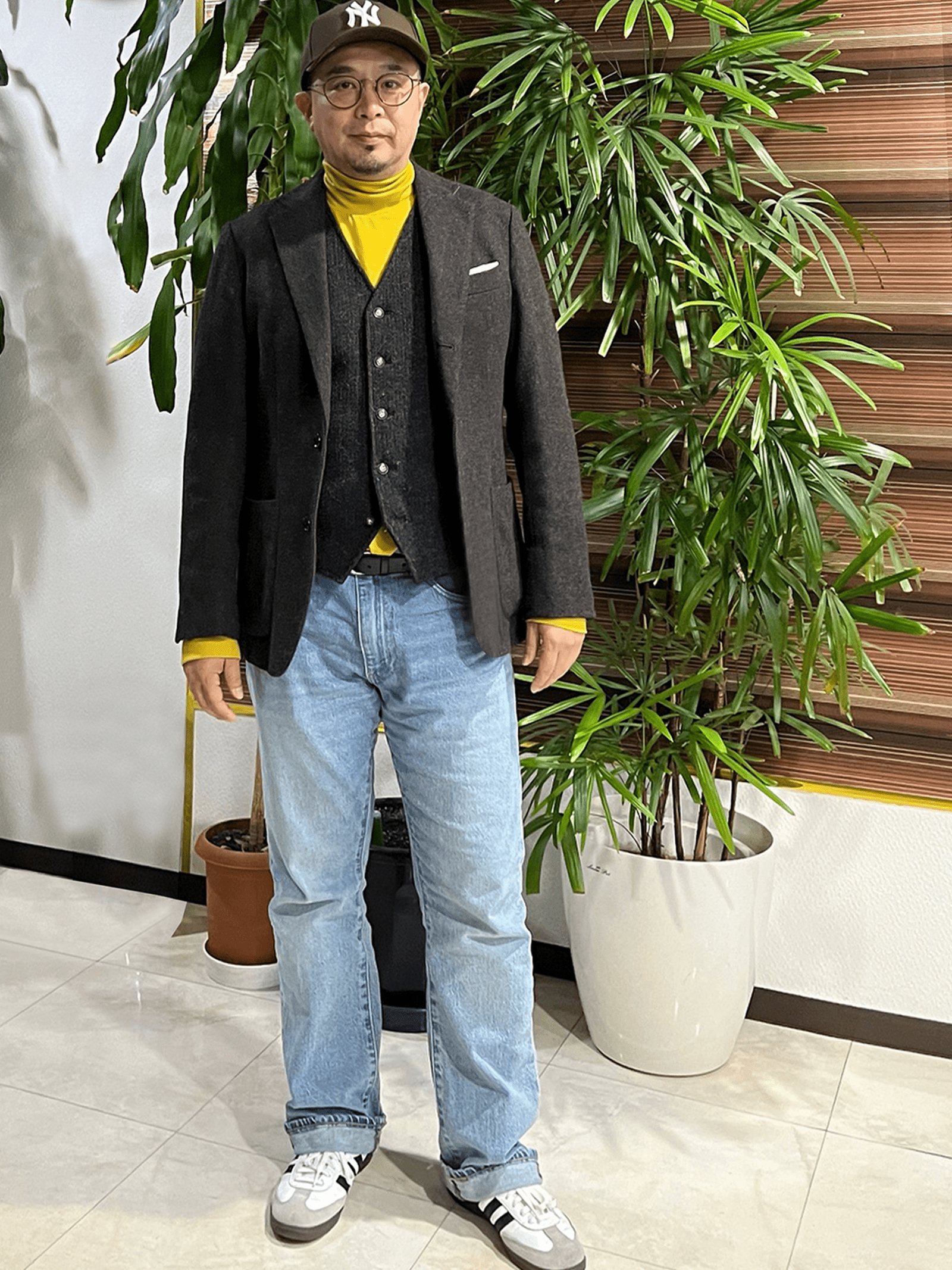 <男女兼用>メリノウールハイネック長袖Tシャツ | (350イエロー) - C - one ONLINE STORE