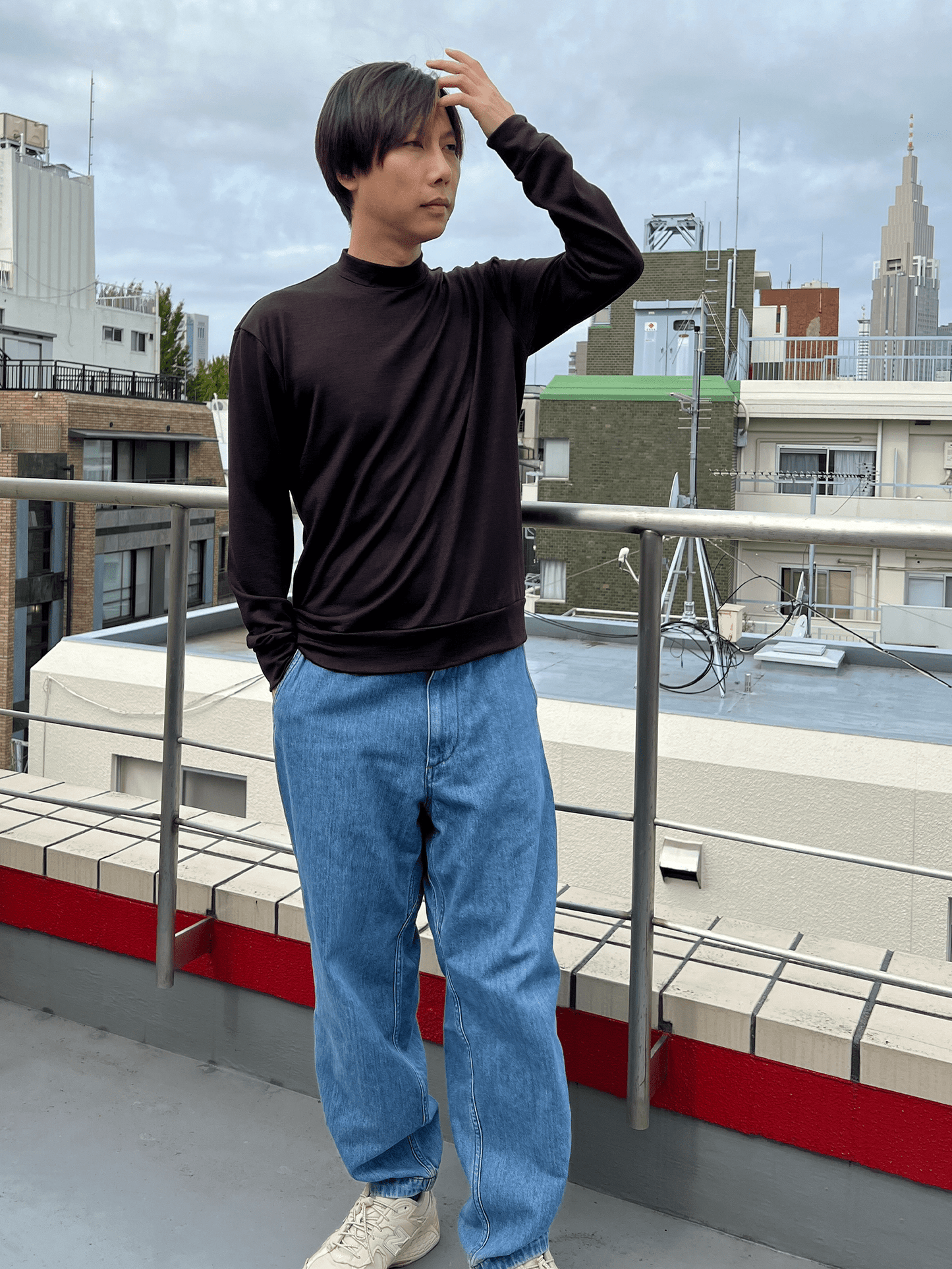 <男女兼用>メリノウールモックネック長袖Tシャツ | (450ロイヤルブルー) - C - one ONLINE STORE