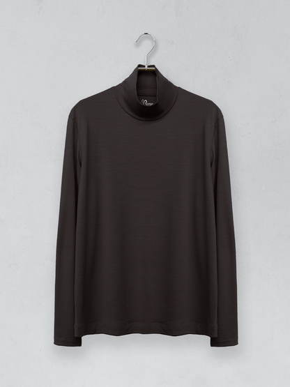 <男女兼用>メリノウールハイネック長袖Tシャツ | (601ダークブラウン) - C - one ONLINE STORE
