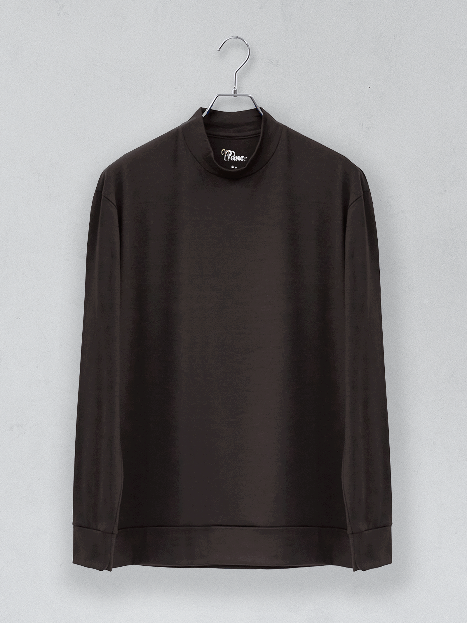 <男女兼用>メリノウールモックネック長袖Tシャツ | (601ダークブラウン) - C - one ONLINE STORE