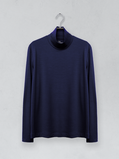 <男女兼用>メリノウールハイネック長袖Tシャツ | (901ダークネイビー) - C - one ONLINE STORE